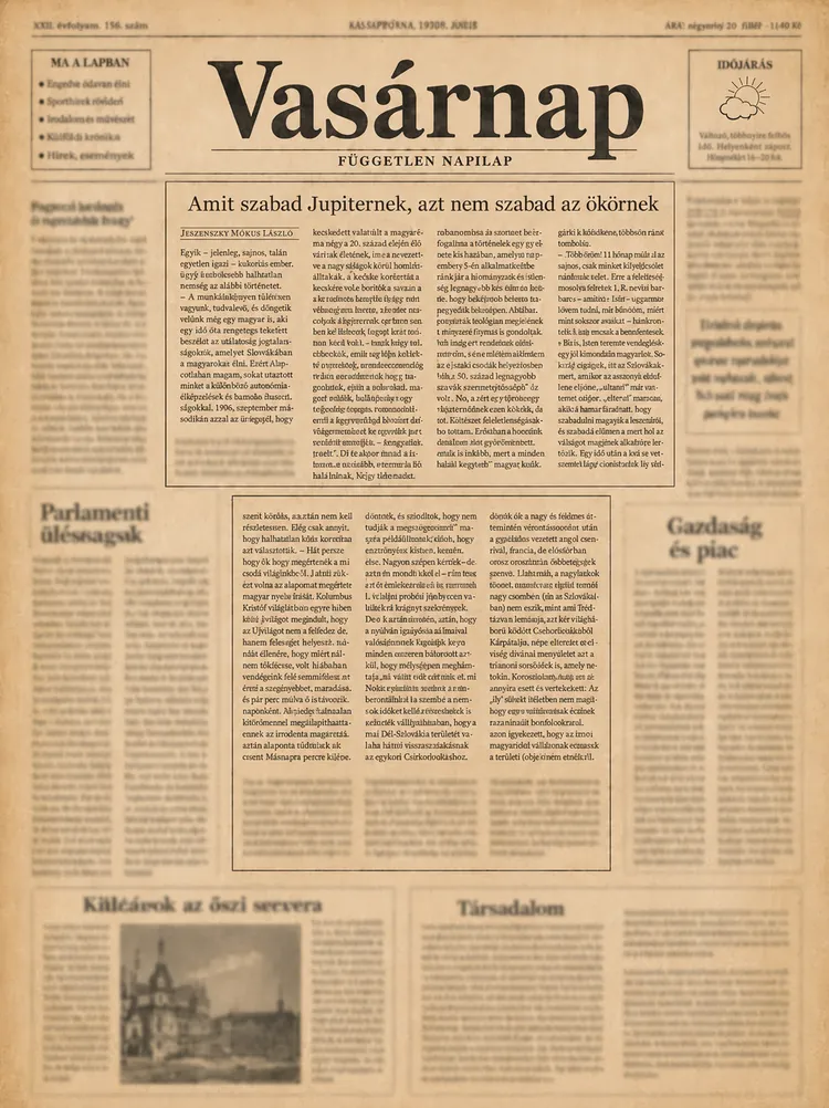 Vasárnap archív újságoldal
